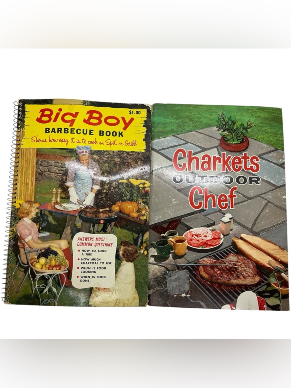 Big Boy Barbecue Book & Charkets Outdoor Chef - Yellow, Red, Green Covers